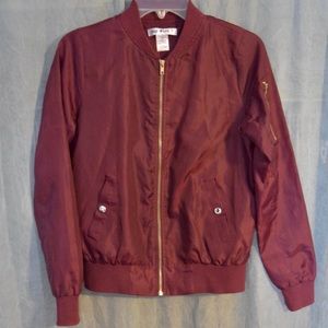 Burgundy Bomber Jacket